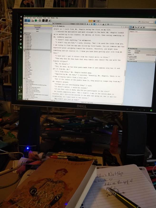 Photo of Anne Louise Bannon's desktop to illustrate why she's writing such a quick introduction.
